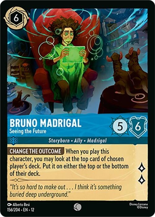 Bruno Madrigal - Seeing the Future - 156/204 Common Disney Lorcana card from Wilds Unknown, Near Mint Normal