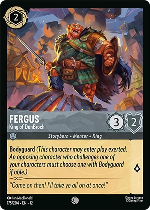 Fergus - King of DunBroch - 175/204 Common Disney Lorcana card from Wilds Unknown, Near Mint Normal