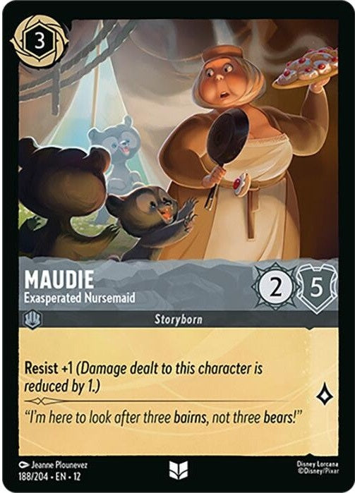 Maudie - Exasperated Nursemaid - 188/204 Uncommon Disney Lorcana card from Wilds Unknown, Near Mint Normal