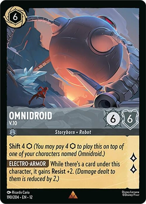 Omnidroid - V.10 - 190/204 Rare Disney Lorcana card from Wilds Unknown, Near Mint Normal