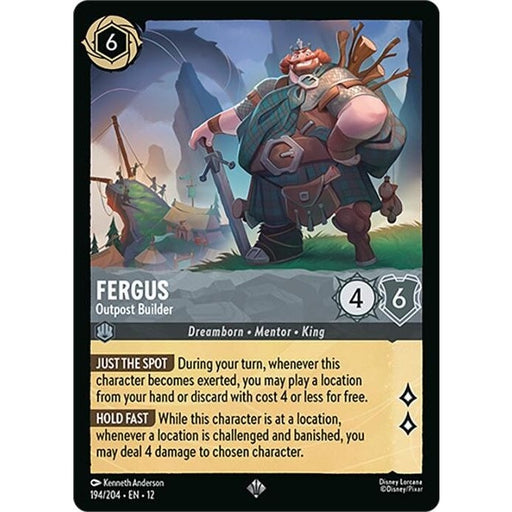Fergus - Outpost Builder - 194/204 Super Rare Disney Lorcana card from Wilds Unknown, Near Mint Normal