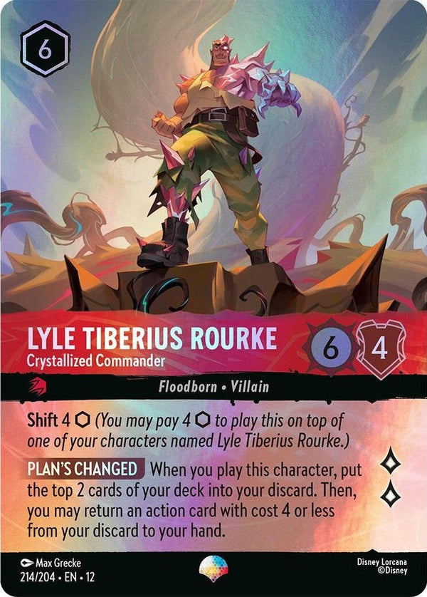 Lyle Tiberius Rourke - Crystallized Commander (Epic) - 214/204 Epic Disney Lorcana card from Wilds Unknown, Near Mint Holofoil
