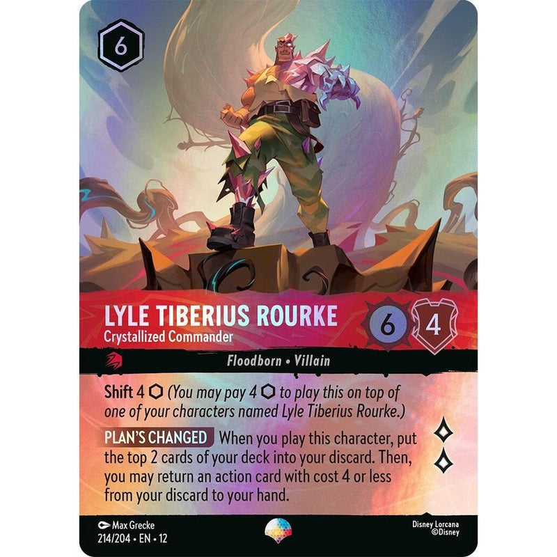 Lyle Tiberius Rourke - Crystallized Commander (Epic) - 214/204 Epic Disney Lorcana card from Wilds Unknown, Near Mint Holofoil