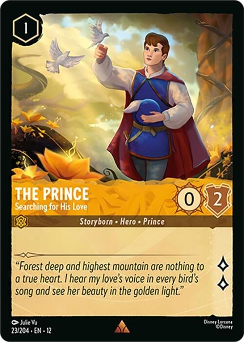 The Prince - Searching for His Love - 23/204 Rare Disney Lorcana card from Wilds Unknown, Near Mint Normal