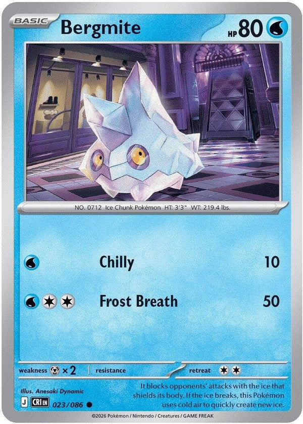 Bergmite - 023/086 Common Pokémon card from Chaos Rising, Near Mint Normal