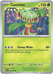 Carnivine - 004/086 Common Pokémon card from Chaos Rising, Near Mint Normal