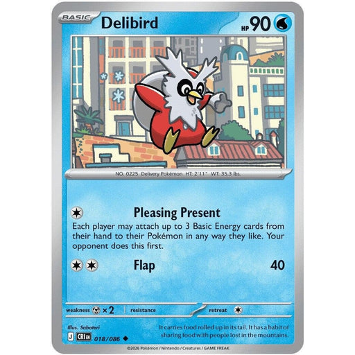 Delibird - 018/086 Uncommon Pokémon card from Chaos Rising, Near Mint Normal