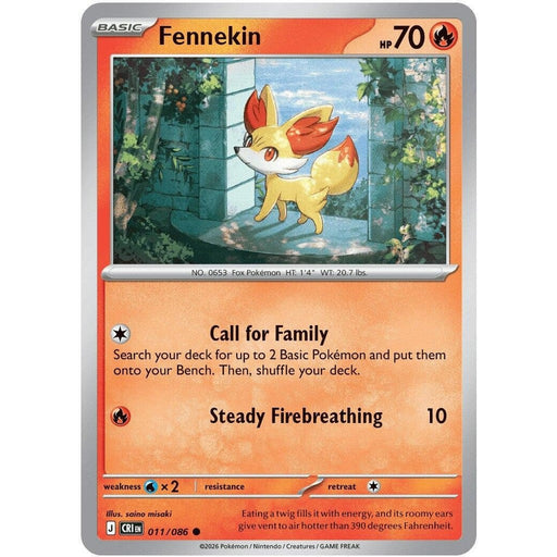 Fennekin - 011/086 Common Pokémon card from Chaos Rising, Near Mint Normal