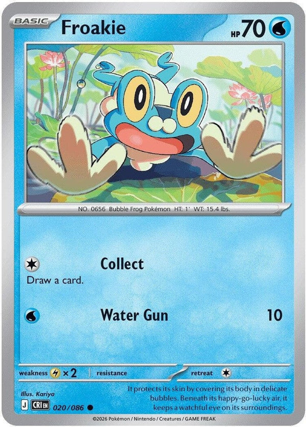 Froakie - 020/086 Common Pokémon card from Chaos Rising, Near Mint Normal