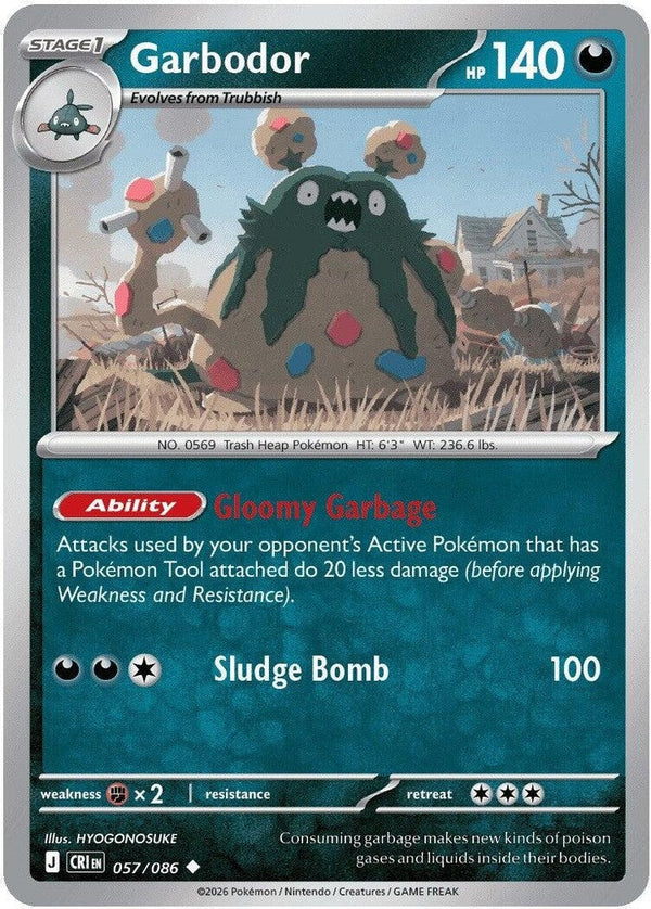 Garbodor - 057/086 Uncommon Pokémon card from Chaos Rising, Near Mint Normal