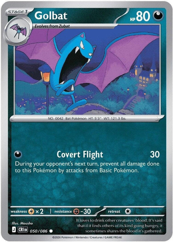 Golbat - 050/086 Common Pokémon card from Chaos Rising, Near Mint Normal