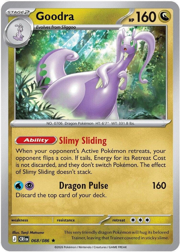 Goodra - 068/086 Rare Pokémon card from Chaos Rising, Near Mint Reverse Holofoil