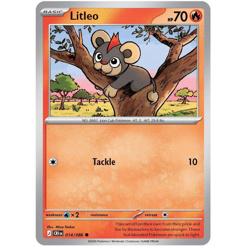 Litleo - 014/086 Common Pokémon card from Chaos Rising, Near Mint Normal