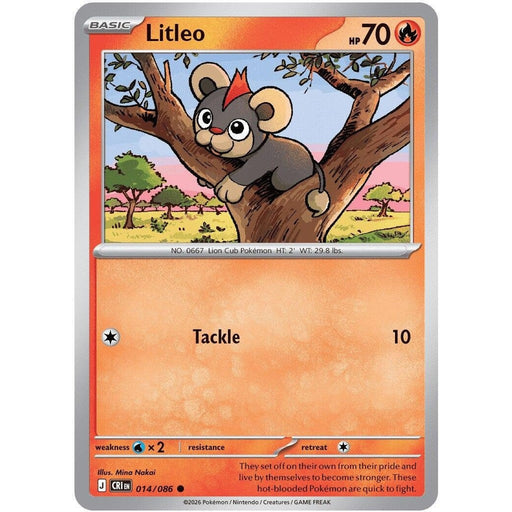Litleo - 014/086 Common Pokémon card from Chaos Rising, Near Mint Normal