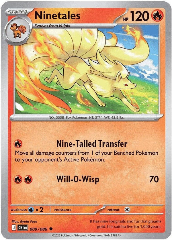 Ninetales - 009/086 Uncommon Pokémon card from Chaos Rising, Near Mint Normal