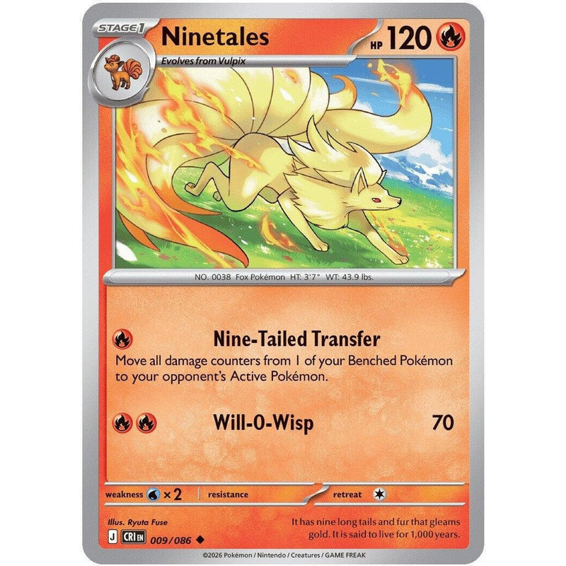 Ninetales - 009/086 Uncommon Pokémon card from Chaos Rising, Near Mint Normal