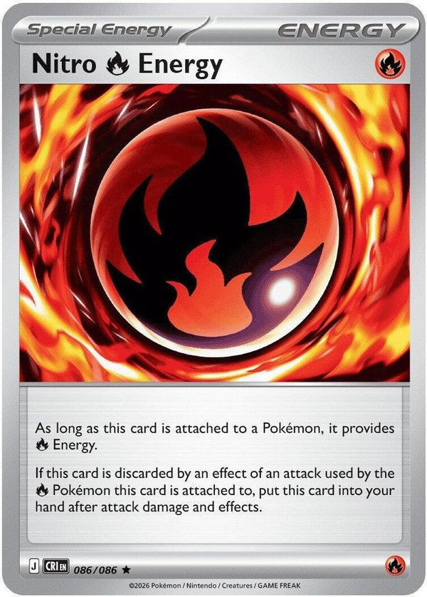 Nitro R Energy - 086/086 Rare Pokémon card from Chaos Rising, Near Mint Reverse Holofoil