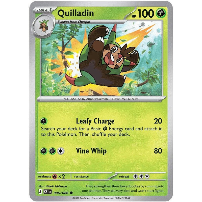 Quilladin - 006/086 Common Pokémon card from Chaos Rising, Near Mint Normal