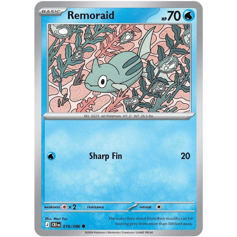 Remoraid - 016/086 Common Pokémon card from Chaos Rising, Near Mint Normal