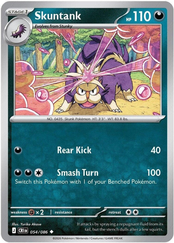 Skuntank - 054/086 Uncommon Pokémon card from Chaos Rising, Near Mint Normal
