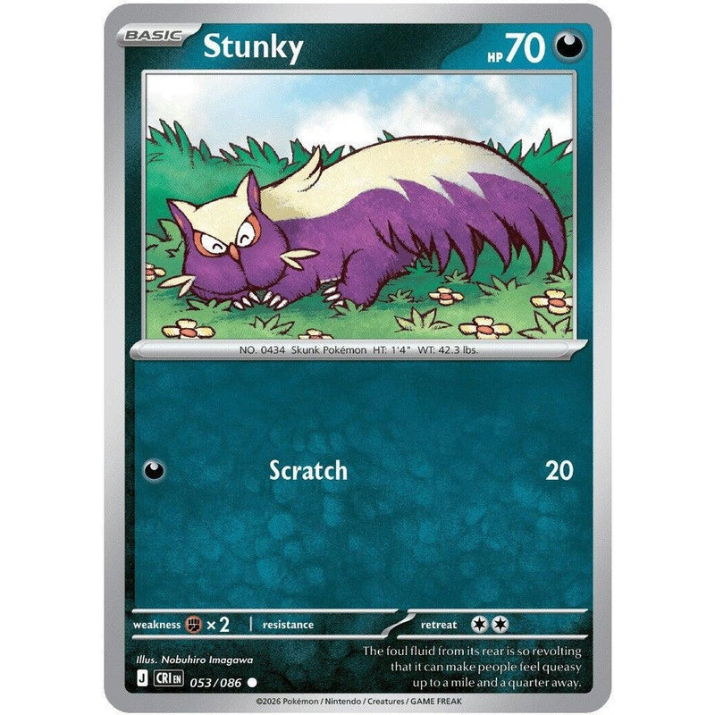 Stunky - 053/086 Common Pokémon card from Chaos Rising, Near Mint Normal