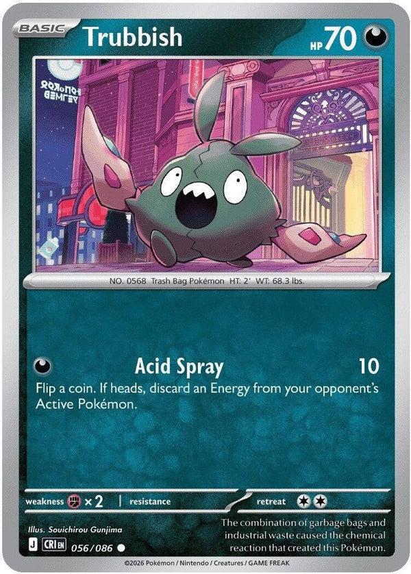 Trubbish - 056/086 Common Pokémon card from Chaos Rising, Near Mint Normal