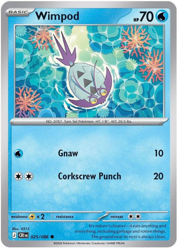Wimpod - 025/086 Common Pokémon card from Chaos Rising, Near Mint Normal