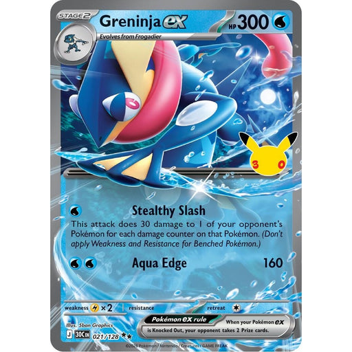 Greninja ex - 021/128 Double Rare Pokémon card from 30th Celebration, Near Mint Holofoil