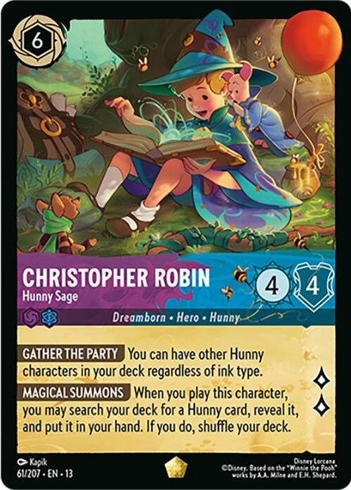 Christopher Robin - Hunny Sage - 61/207 Legendary Disney Lorcana card from Attack of the Vine!, Near Mint Normal
