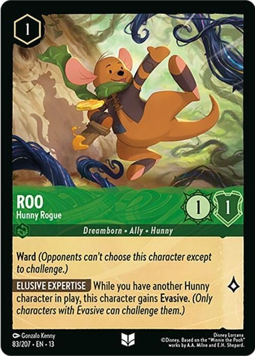 Roo - Hunny Rogue - 83/207 Uncommon Disney Lorcana card from Attack of the Vine!, Near Mint Normal