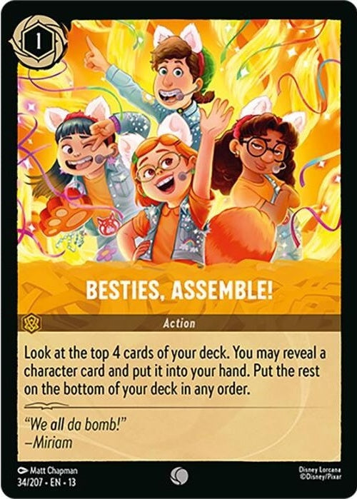 Besties, Assemble! - 34/207 Common Disney Lorcana card from Attack of the Vine!, Near Mint Normal