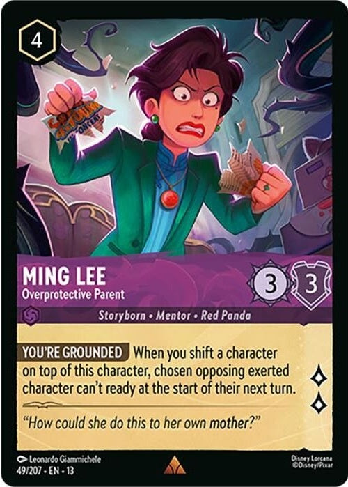 Ming Lee - Overprotective Parent - 49/207 Rare Disney Lorcana card from Attack of the Vine!, Near Mint Cold Foil
