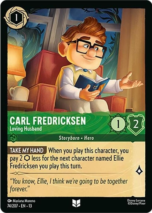 Carl Fredricksen - Loving Husband - 74/207 Uncommon Disney Lorcana card from Attack of the Vine!, Near Mint Normal