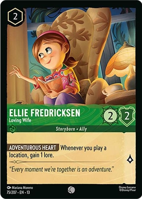 Ellie Fredricksen - Loving Wife - 75/207 Common Disney Lorcana card from Attack of the Vine!, Near Mint Normal