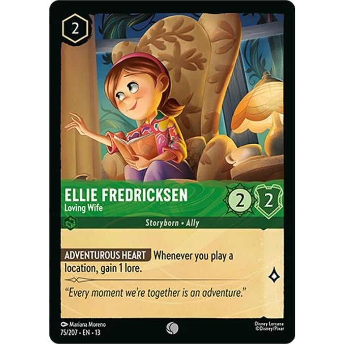 Ellie Fredricksen - Loving Wife - 75/207 Common Disney Lorcana card from Attack of the Vine!, Near Mint Normal
