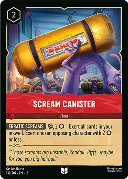 Scream Canister - 139/207 Uncommon Disney Lorcana card from Attack of the Vine!, Near Mint Normal