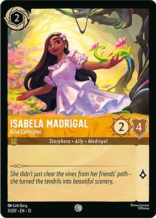 Isabela Madrigal - Kind Cultivator - 3/207 Common Disney Lorcana card from Attack of the Vine!, Near Mint Normal