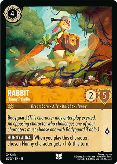 Rabbit - Hunny Paladin - 5/207 Uncommon Disney Lorcana card from Attack of the Vine!, Near Mint Normal