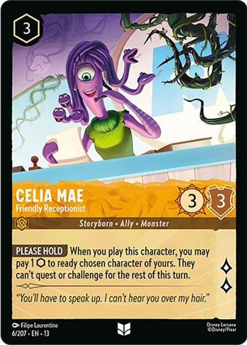 Celia Mae - Friendly Receptionist - 6/207 Uncommon Disney Lorcana card from Attack of the Vine!, Near Mint Normal