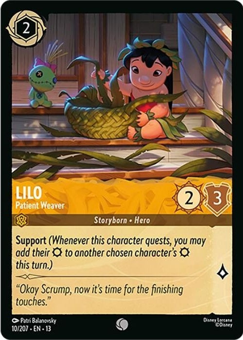 Lilo - Patient Weaver - 10/207 Common Disney Lorcana card from Attack of the Vine!, Near Mint Normal