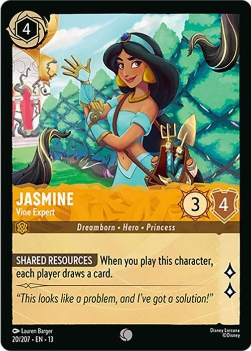 Jasmine - Vine Expert - 20/207 Common Disney Lorcana card from Attack of the Vine!, Near Mint Normal