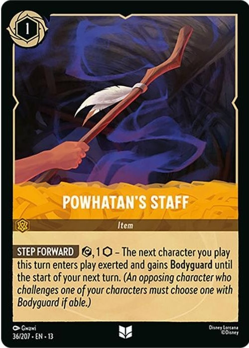 Powhatan's Staff - 36/207 Uncommon Disney Lorcana card from Attack of the Vine!, Near Mint Cold Foil