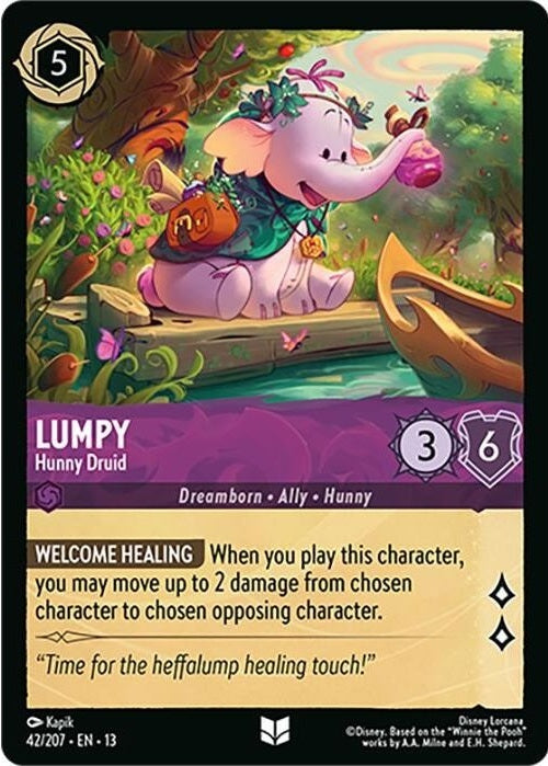 Lumpy - Hunny Druid - 42/207 Uncommon Disney Lorcana card from Attack of the Vine!, Near Mint Normal