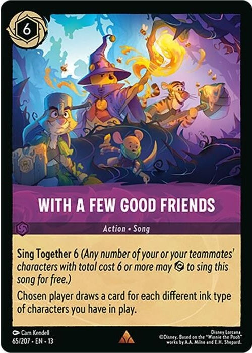 With a Few Good Friends - 65/207 Rare Disney Lorcana card from Attack of the Vine!, Near Mint Normal