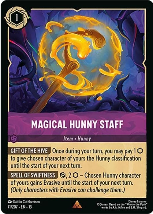 Magical Hunny Staff - 71/207 Rare Disney Lorcana card from Attack of the Vine!, Near Mint Normal