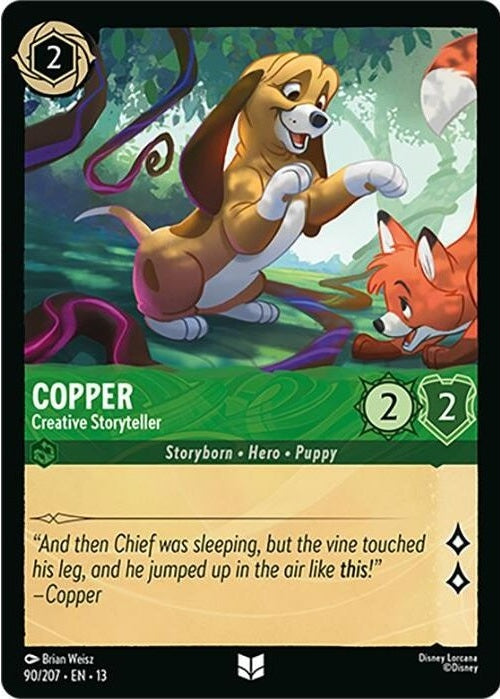 Copper - Creative Storyteller - 90/207 Uncommon Disney Lorcana card from Attack of the Vine!, Near Mint Normal