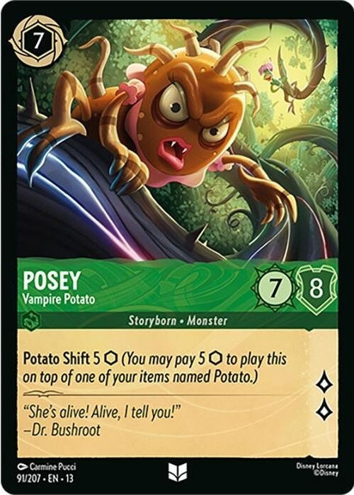 Posey - Vampire Potato - 91/207 Uncommon Disney Lorcana card from Attack of the Vine!, Near Mint Normal
