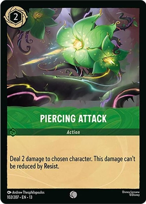 Piercing Attack - 102/207 Common Disney Lorcana card from Attack of the Vine!, Near Mint Normal