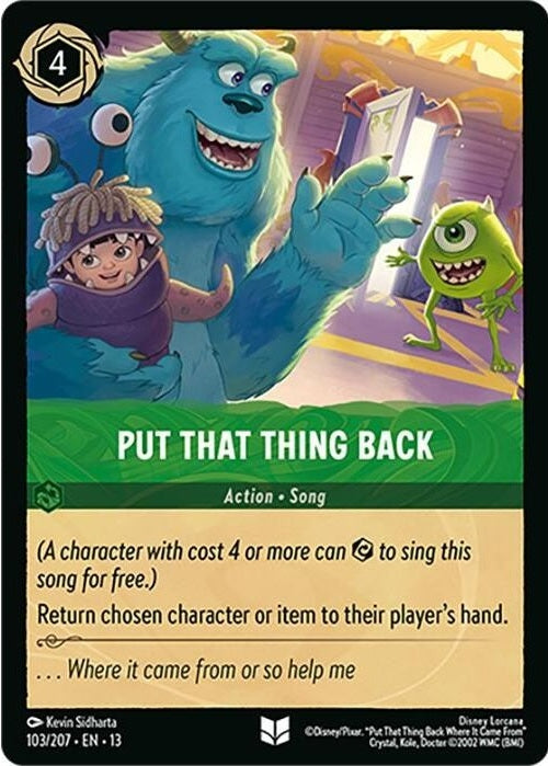 Put That Thing Back - 103/207 Uncommon Disney Lorcana card from Attack of the Vine!, Near Mint Normal