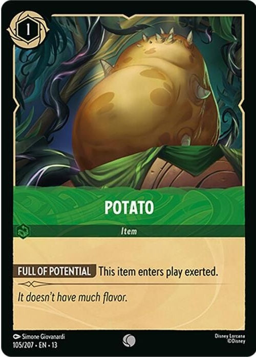Potato - 105/207 Common Disney Lorcana card from Attack of the Vine!, Near Mint Normal